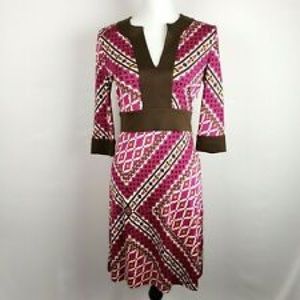 Tory Burch Dresses - Tory Burch Dress Stretch Silk Agatha Brown Printed Tory Burch Dresses - Tory Burch Dress Stretch Silk Agatha Brown Printed